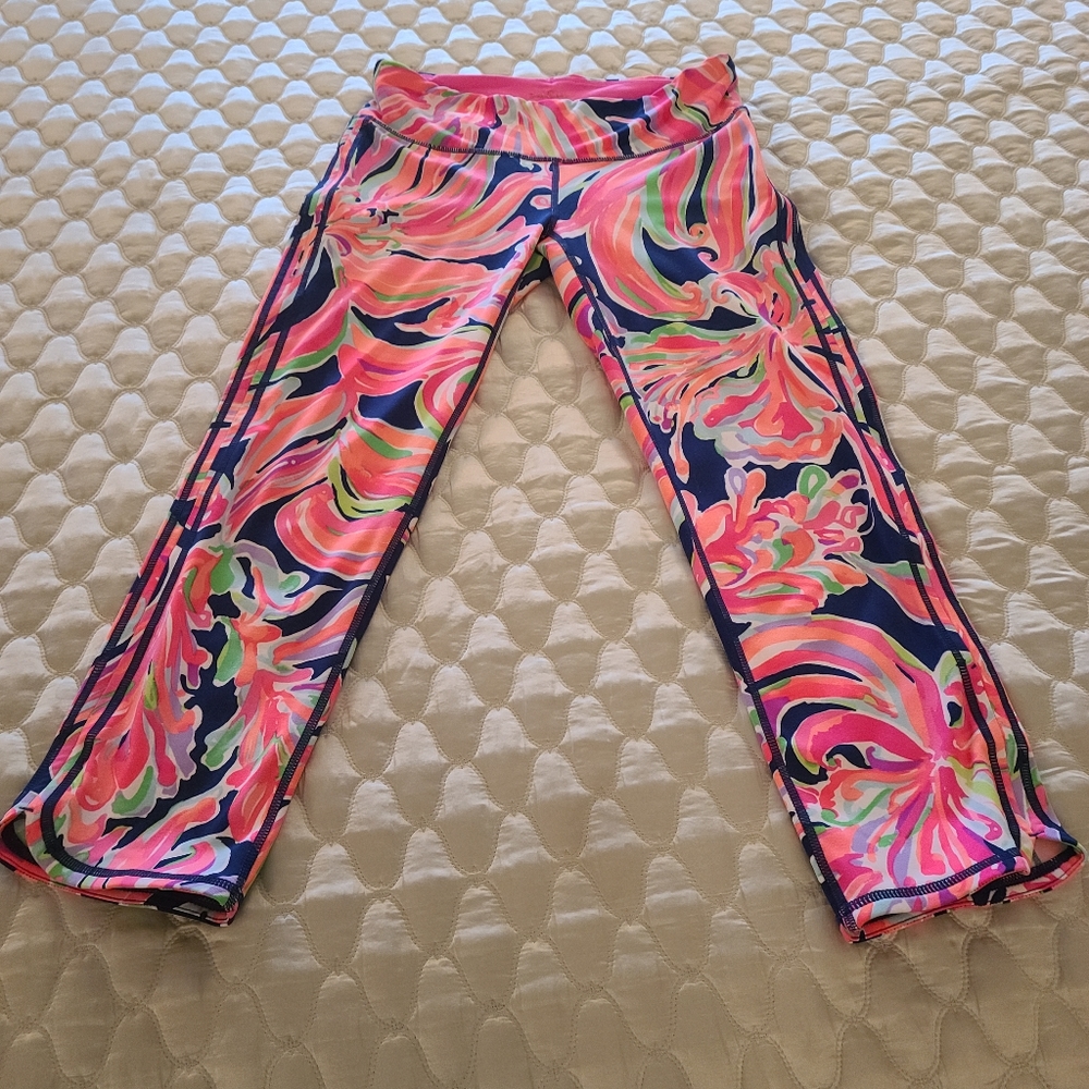 Lilly Pulitzer Luxletic Leggings BANANA FLAMBE S